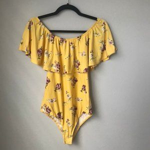 Orange Kiss Floral yellow bodysuit